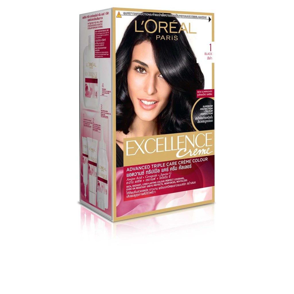 Loreal Paris Loreal Paris Excellence Creme Black Hair Paint | Shopee ...
