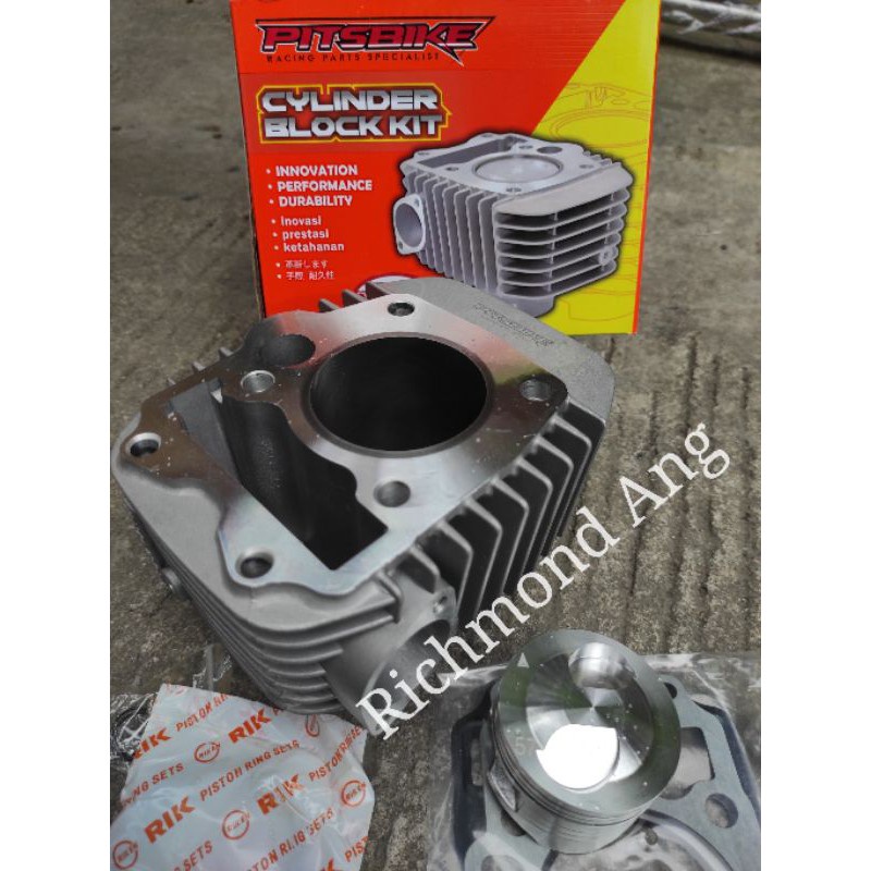 PITSBIKE steel 57mm cast dome piston kit stock valve pocket cylinder block borekit Wave Xrm Rs