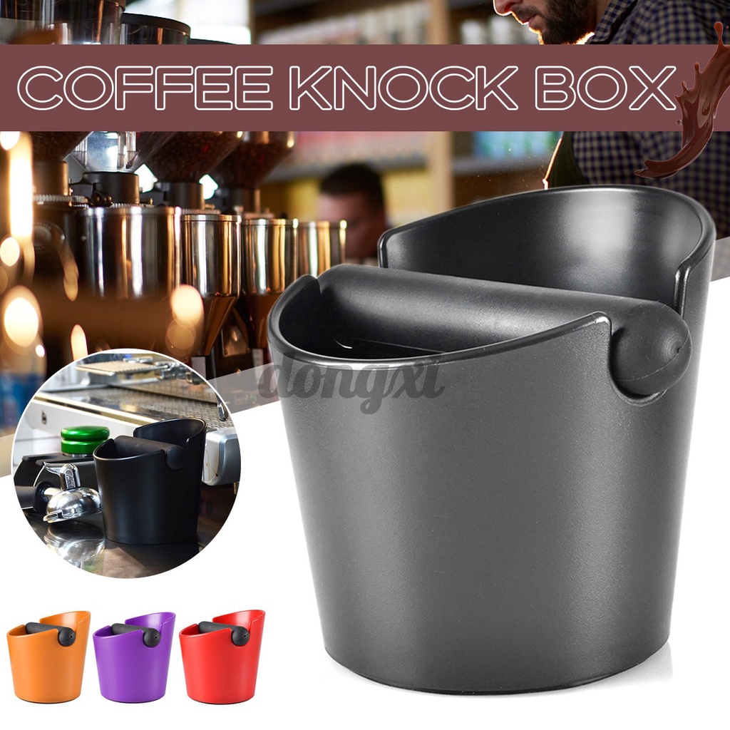 LiNKFOR Espresso Grinds Waste Container Tamper Bin Coffee Knock Box Black 