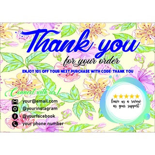 Thank You Card Business Card Calling Card Shopee Philippines