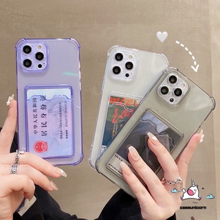 Clear Card Holder Case for Vivo Y02 Y16 Y22 Y02s Y22s Y35 Y12 Y15 Y17 Y11 Y15s Y15A Y01 Y20S Y20 Y12s Y20i Y12A Y11s  Y21 Y33S Y21S Y12i Soft Tpu Solid Color Anti-fall Cover