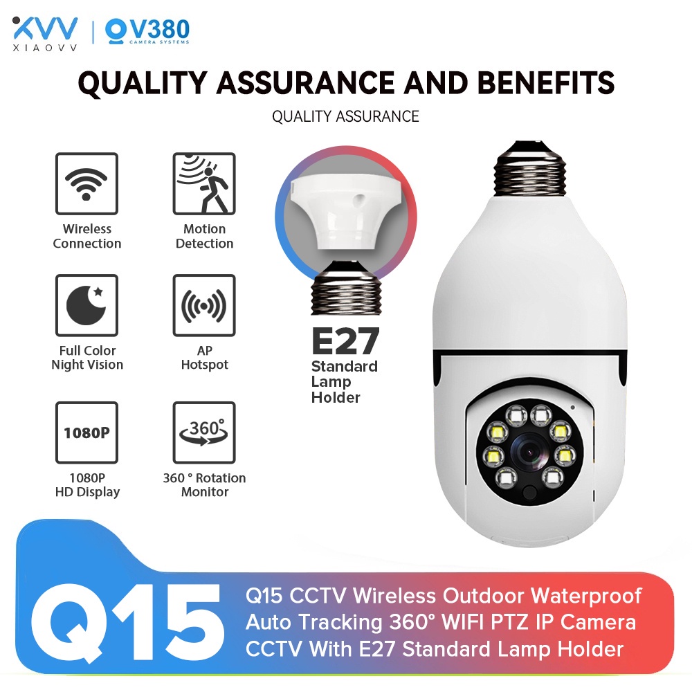 V380 E27 1080P Wifi Monitor Light CCTV Bulb Camera 360 Panoramic Bulb ...