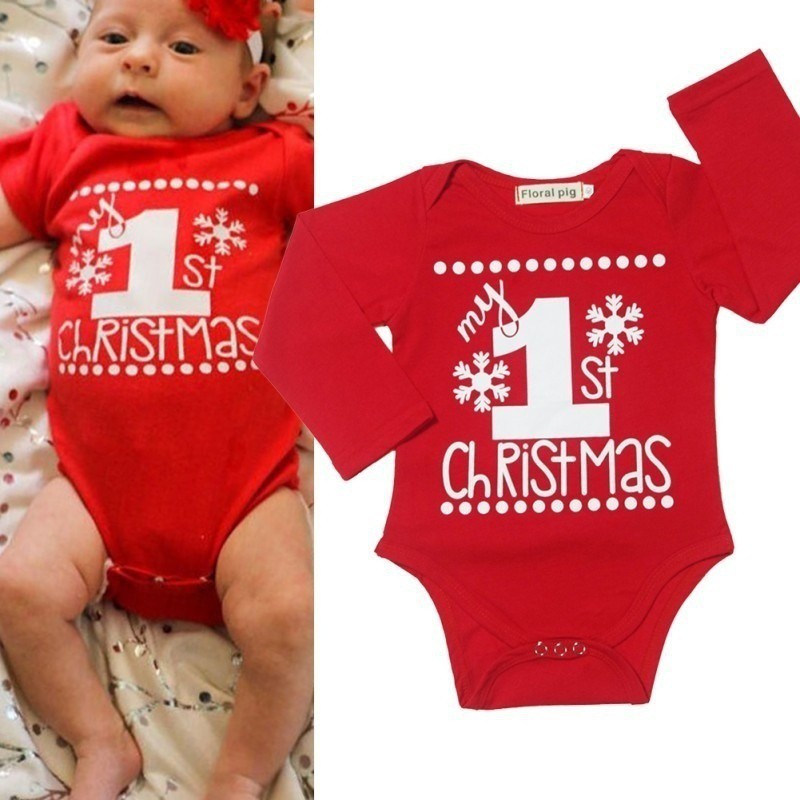 red baby bodysuit