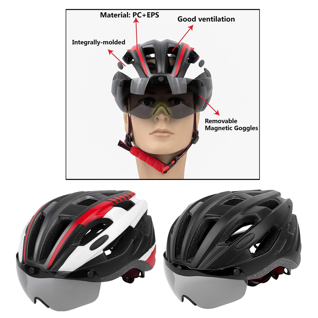 bicycle helmet with goggles