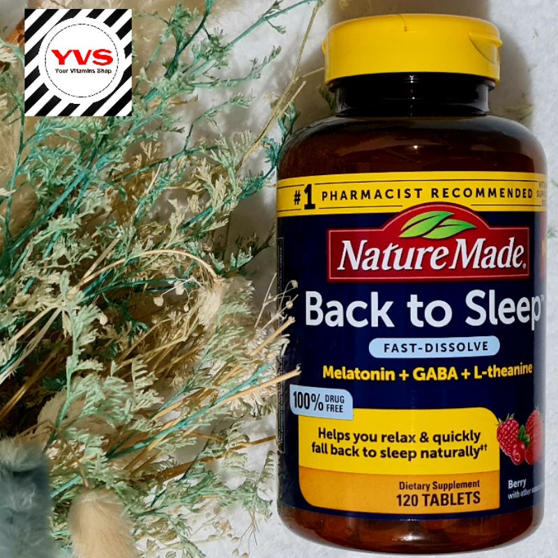 Nature Made Back to Sleep Melatonin + GABA + L-Theanine 120 fast ...