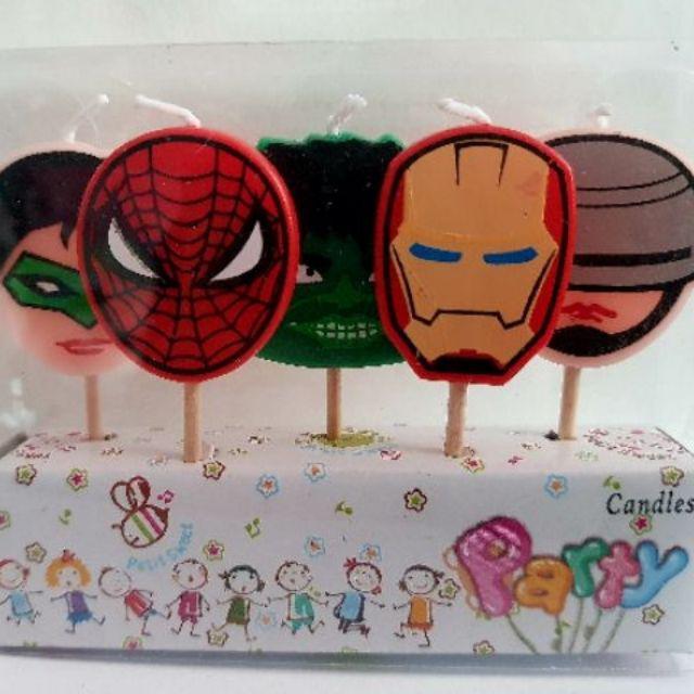 5PCS/LOT Spider man Candle Spiderman Party Supplies Kids Birthday Candles 