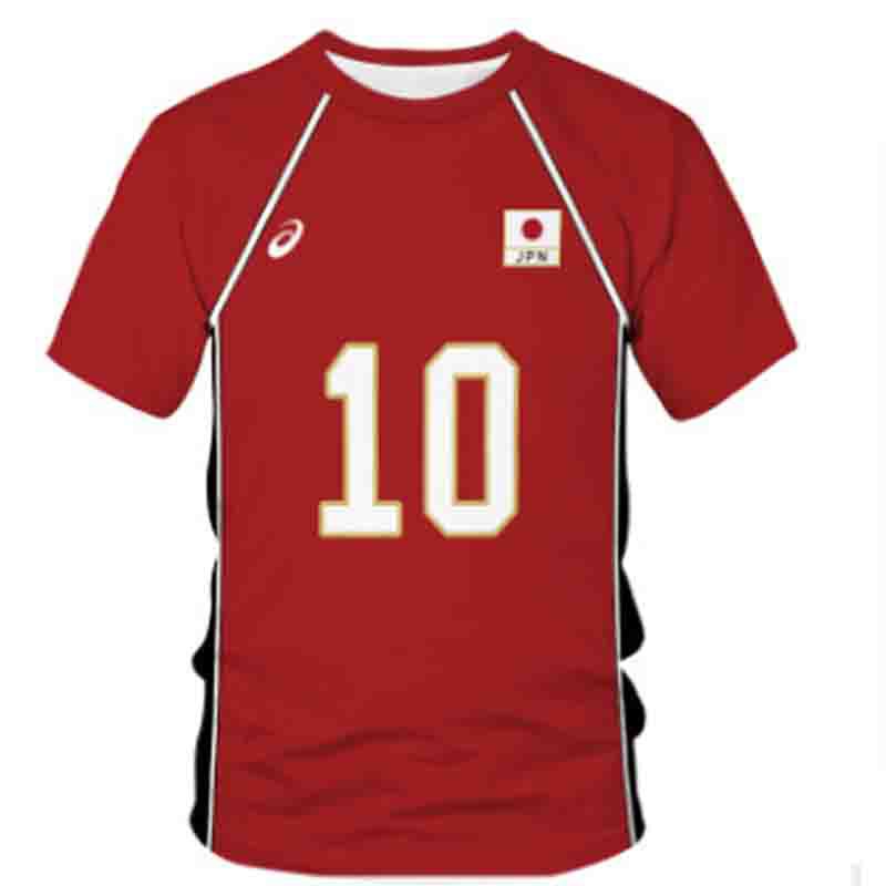 2022 New Men's T-shirt 2022 New Haikyuu T Shirt Short Sleeve Japan National Team Uniform Tops Jpn Cosplay Costume Kageyama Tee Sweatshirt Jersey Shirt