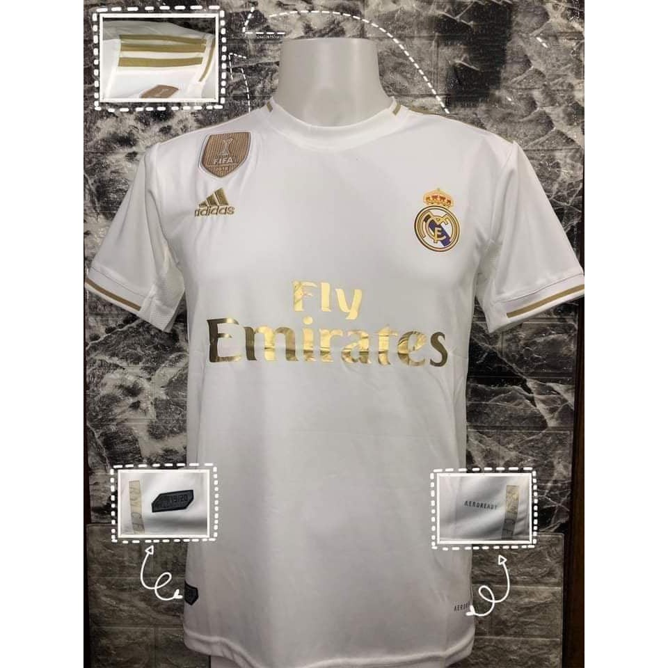 Fly Emirates White Gold football jersey 