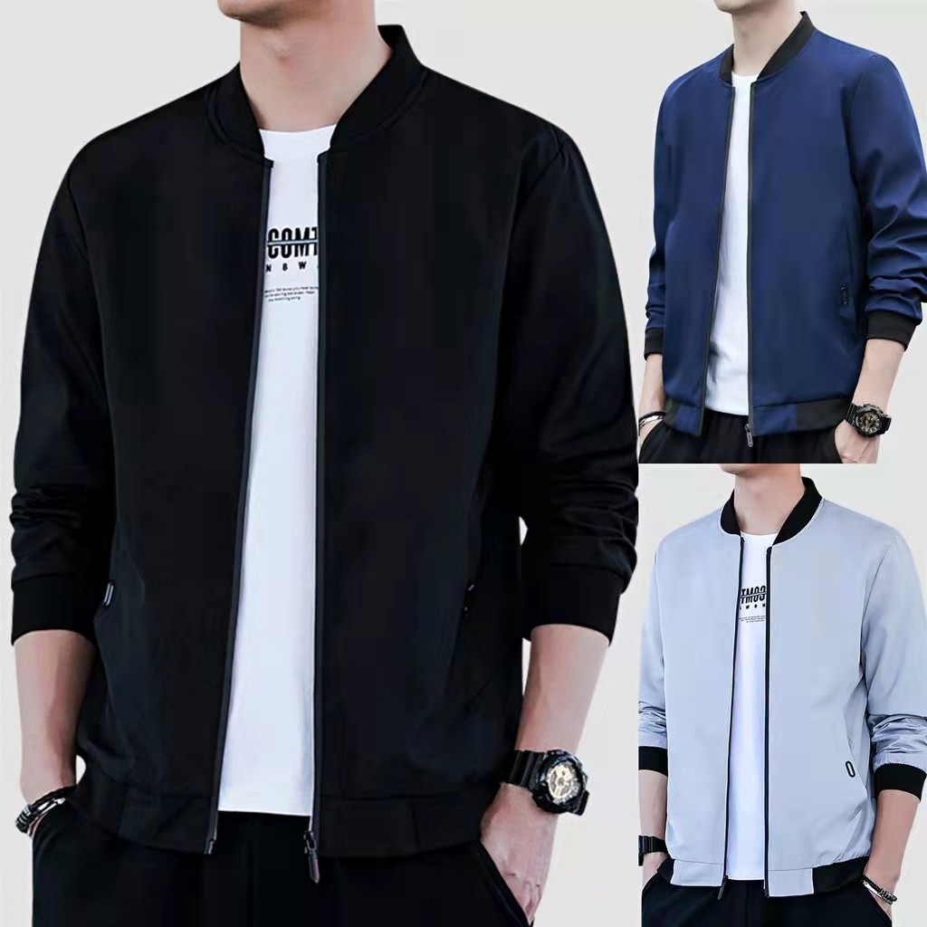 GK# Korean Fashion High Quality Bomber Jacket Men Jacket | Shopee ...