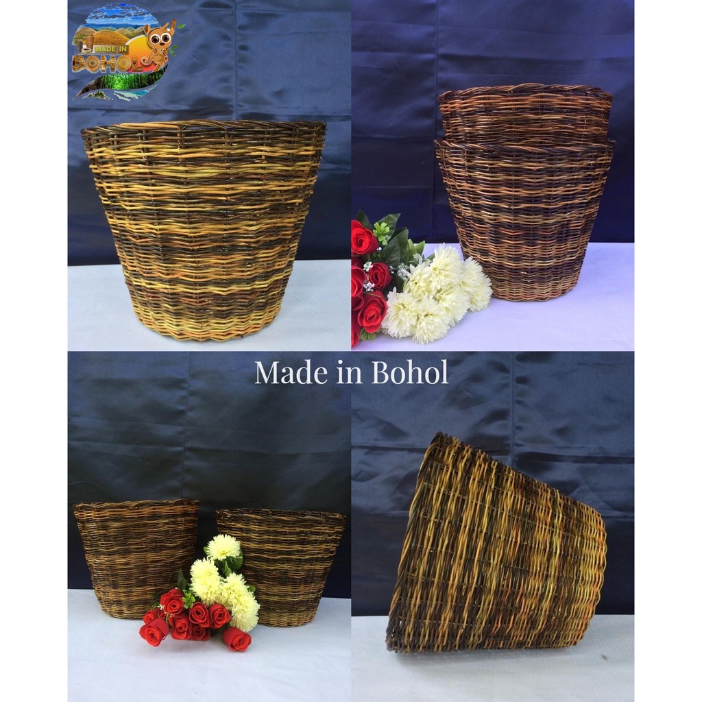 Nito Waste Hamper Planter Trash Bin Multipurpose Basket Woven Wicker