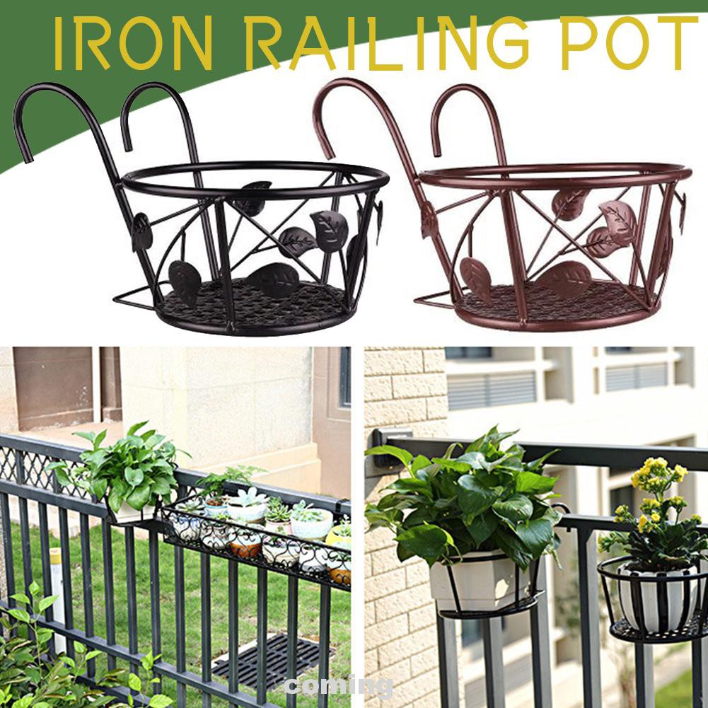 Outdoor Fence Storage Patio Iron Flower Pot Home Office For Plants Railing Hanging Basket Shopee Philippines