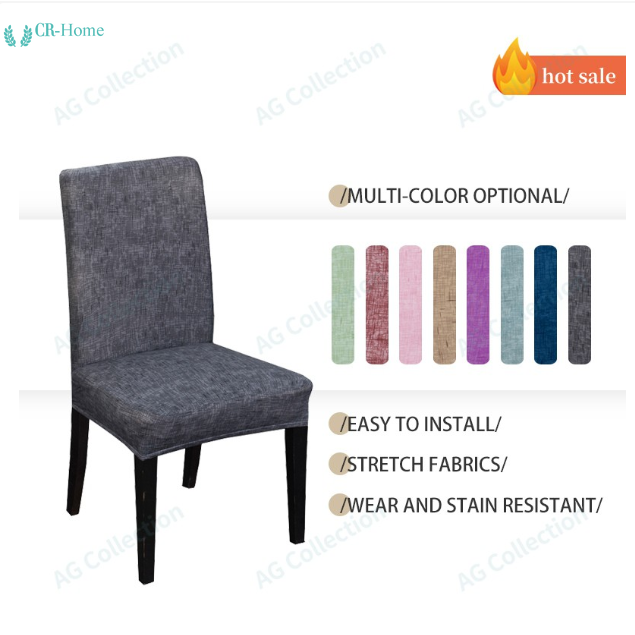 Cr 1pcs Elastic Removable Dining Chair Cover Dust Proof Stretch Seat Cover Shopee Philippines
