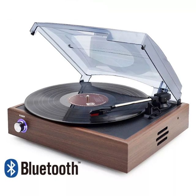 vinyl turntable with speakers
