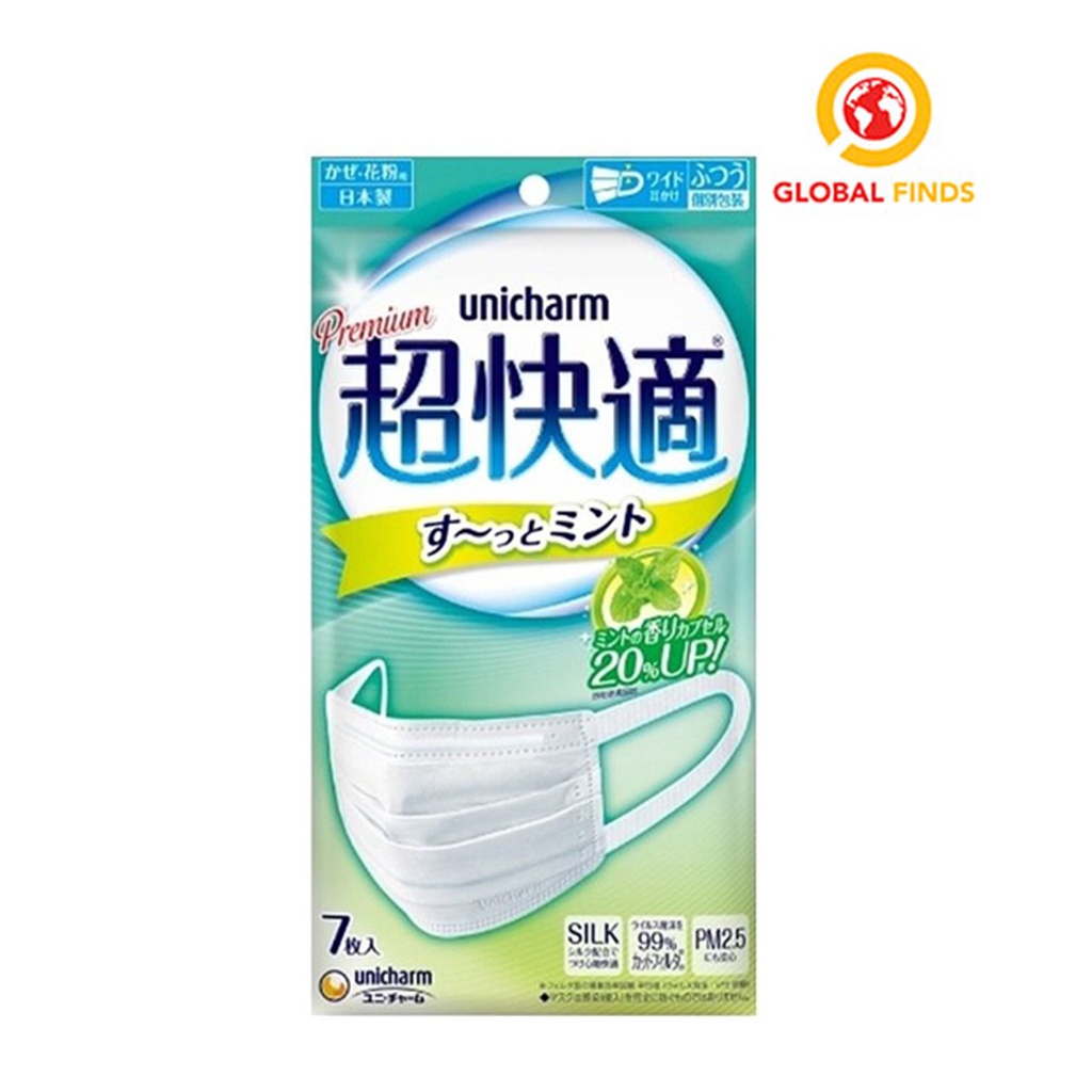 UNICHARM Japan Premium Mask Suto Mint 7pcs Shopee Philippines