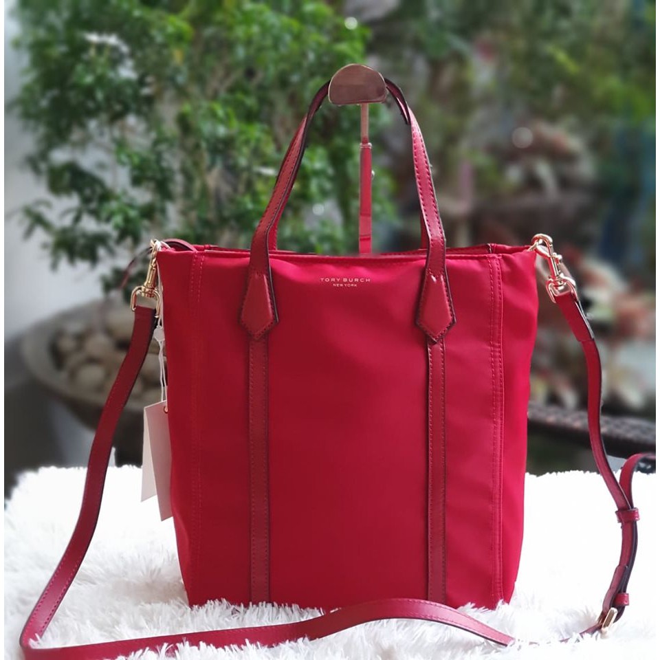 tory burch red nylon bag
