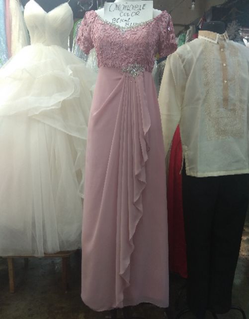 pink filipiniana gown