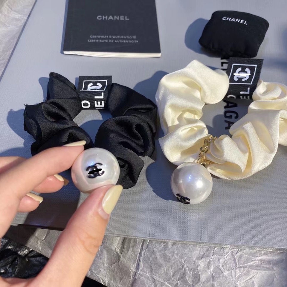 CHANEL [High Quality] Big Pearl Hairband Head Rope Rubber Band Model Style  Super Large Ball Chiffon | Shopee Philippines