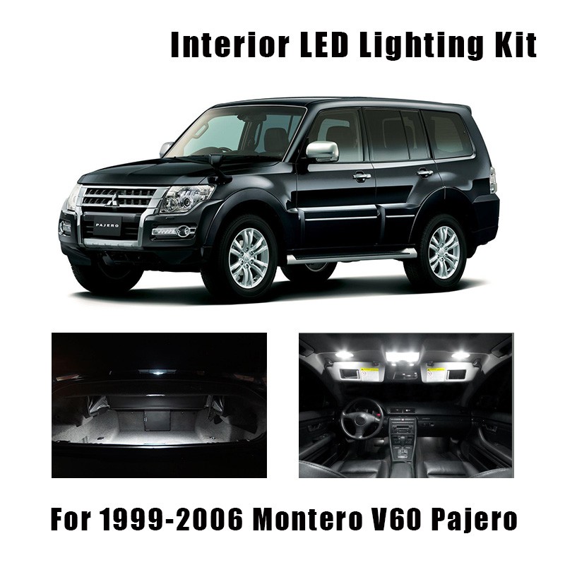 16pcs LED Bulbs Interior Map Dome Light Kit For Mitsubishi Montero V60 Pajero 1999 2000 2001