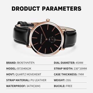[COD] Bostanten Relo for Men Fashion Ultra Thin Quartz Leather Watch for Men (Free box*1) #8
