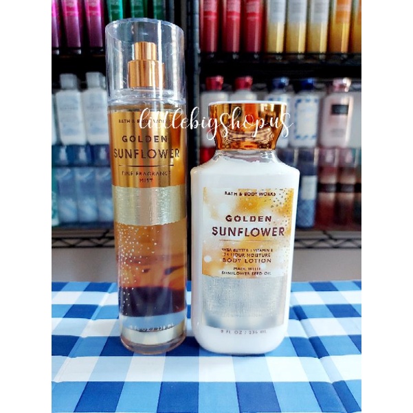 GOLDEN SUNFLOWER Bath & Body Works Fragrance Mist & Lotion 236 mL (USA