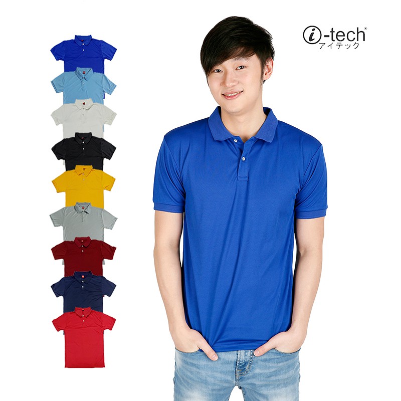 blue dri fit polo