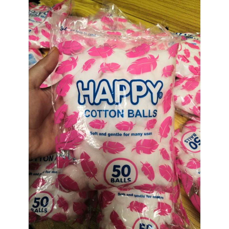 Happy Cotton Balls ( 50pcs cotton balls) Shopee Philippines