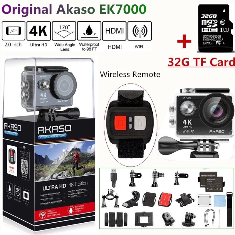 New Akaso EK7000 4K Wifi Sports Action 