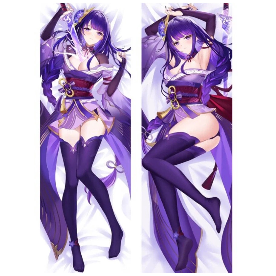 Genshin Impact Raiden Shogun Dakimakura Hugging Body Pillow Case Double