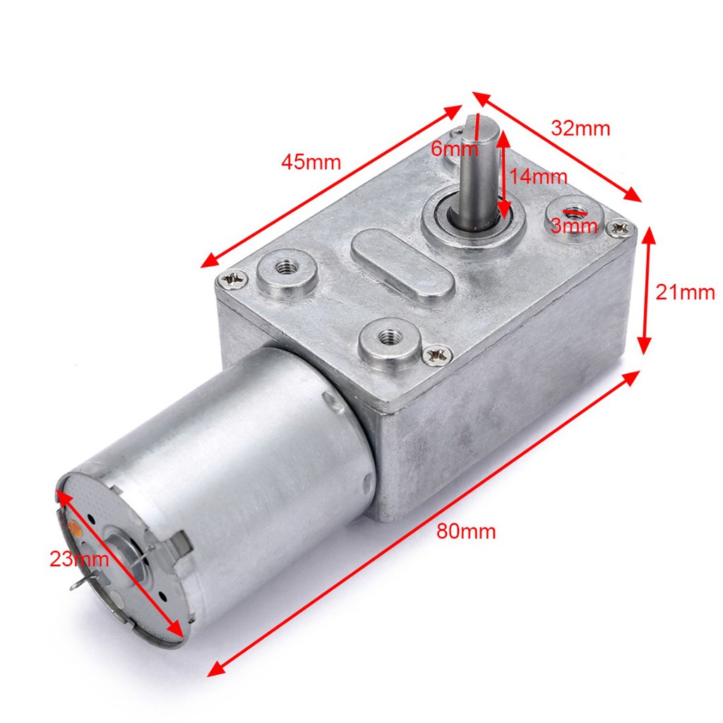 tocawe DC 12V 0.6RPM High torque Turbo Worm Electric Geared DC Motor GW370 Low Speed