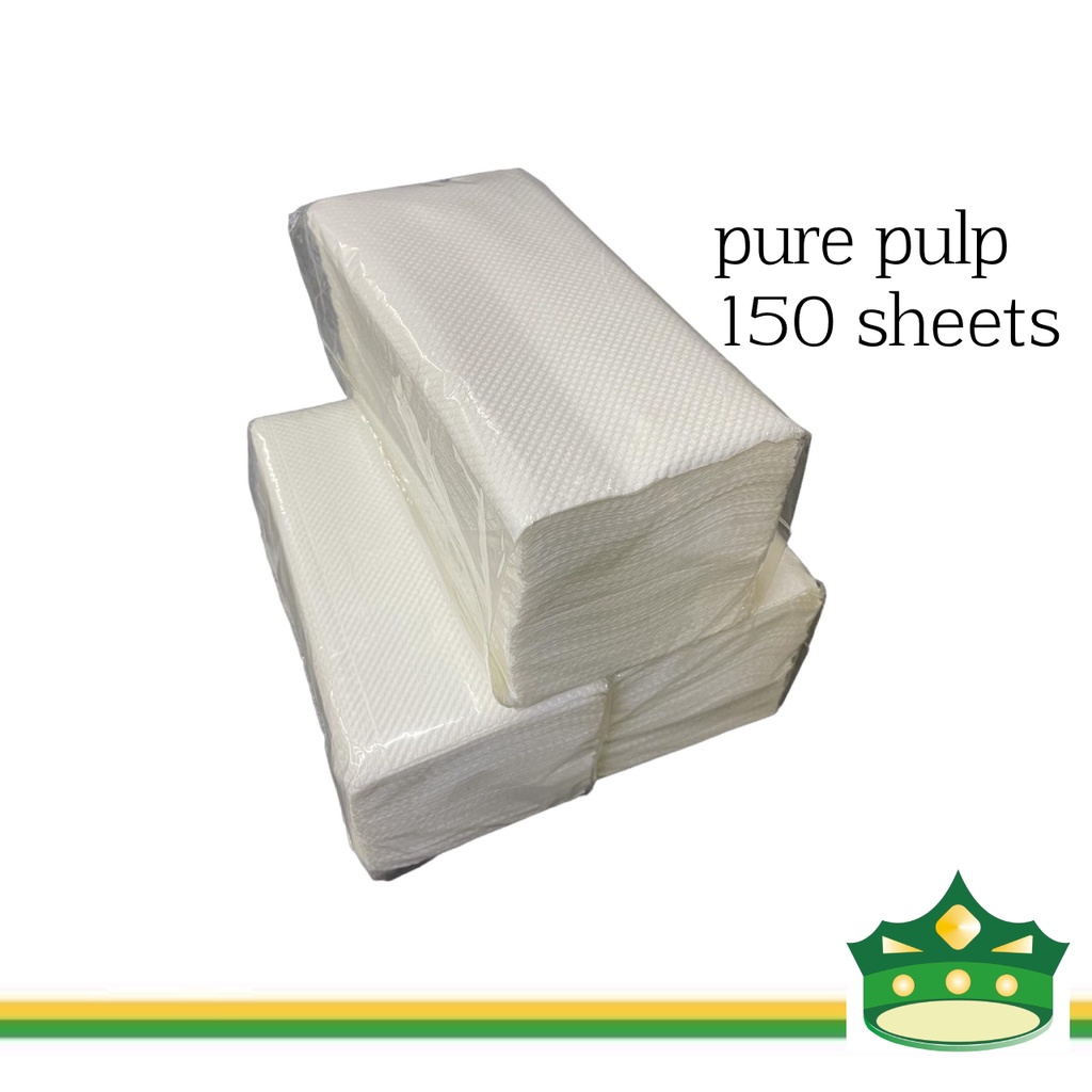 paper towels pure pulp, table napkin, interfolded tissue | Shopee ...