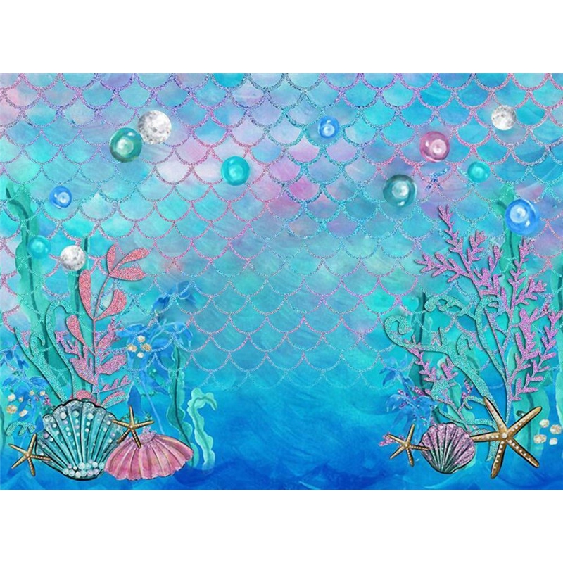Little Mermaid Birthday Party Photo Booth Backdrop Fishes Under The Sea Princess Shopee Philippines