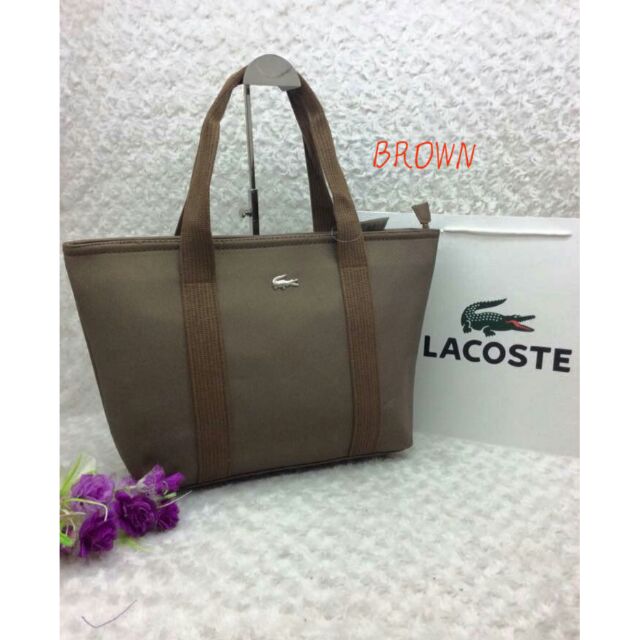 lacoste canvas tote