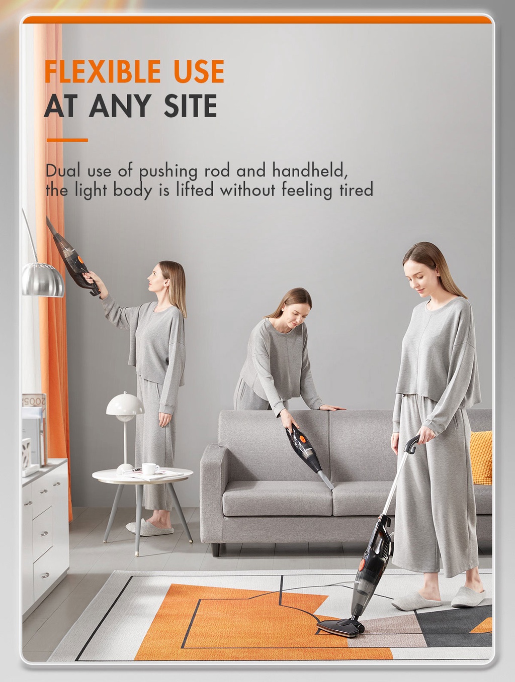 Gaabor Vacuum Cleaner, Household 2in1Mini Handheld Light & Clean Dual