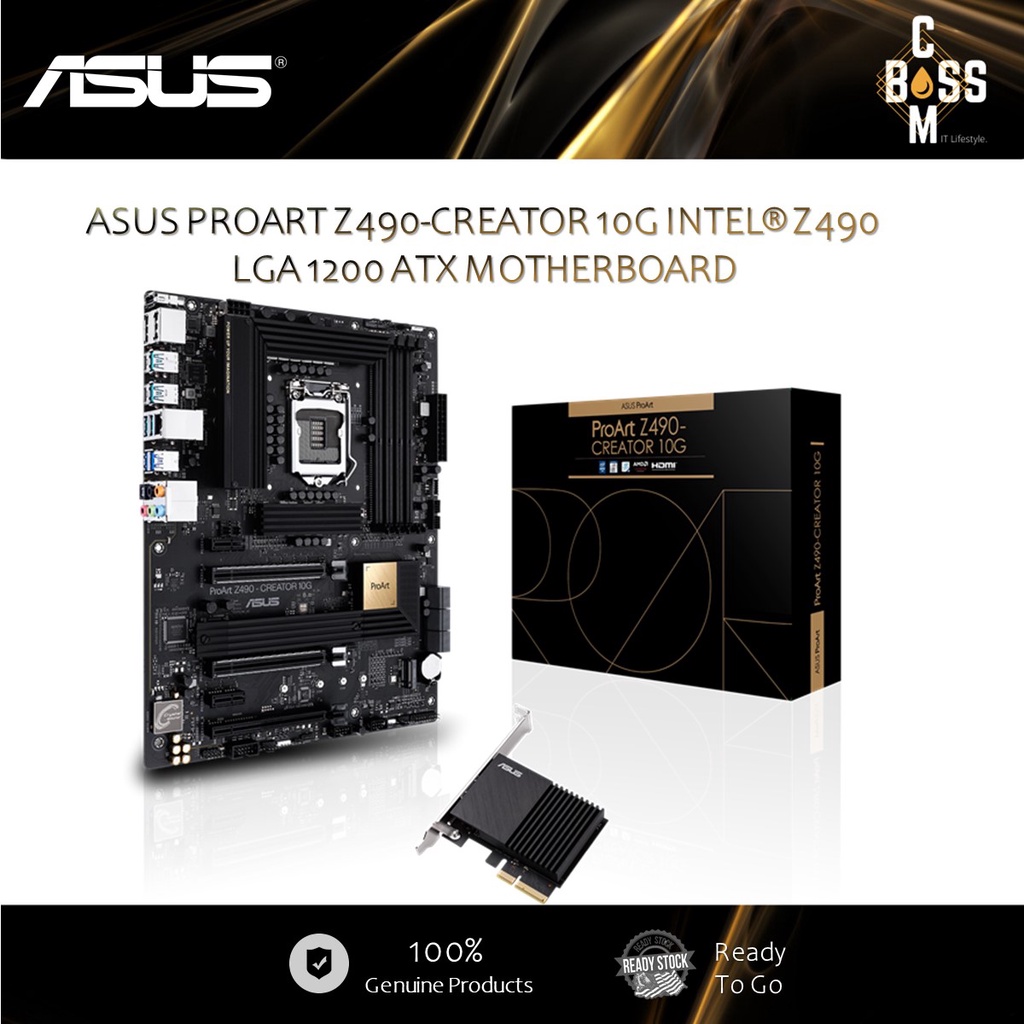 Original Asus Proart Z490 Creator 10g Intel® Z490 Lga 1200 Atx Motherboard Wfx0 Shopee