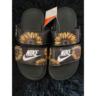 nike sandals with sunflowers