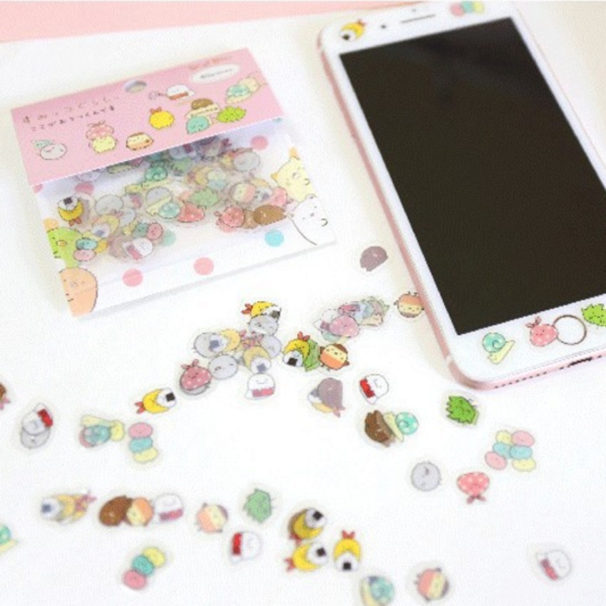 80 X Japanese Sumikko Gurashi Stickers Flakes Bag Sack Anlimal DIY Scrapbooking