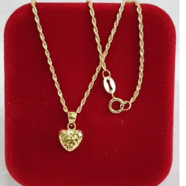 18K Saudi Gold Heart Necklace | Shopee Philippines