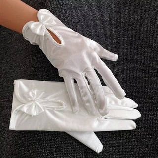 Gant Satin Finger Short Wedding Gloves Wedding Accessories Party Prom Cosplay Gloves