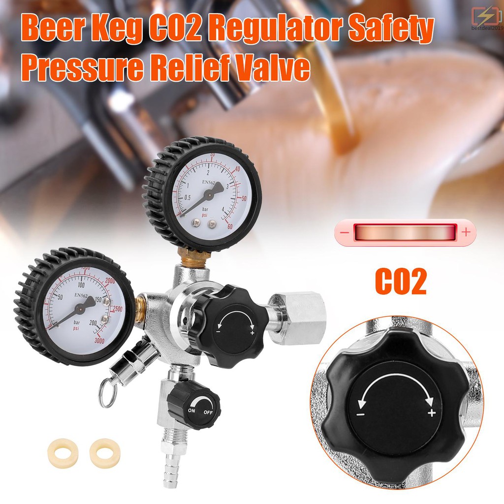 Ready stock b & d beer co2 keg regulator safety pressure relief valve 03000 psi tanks pressure