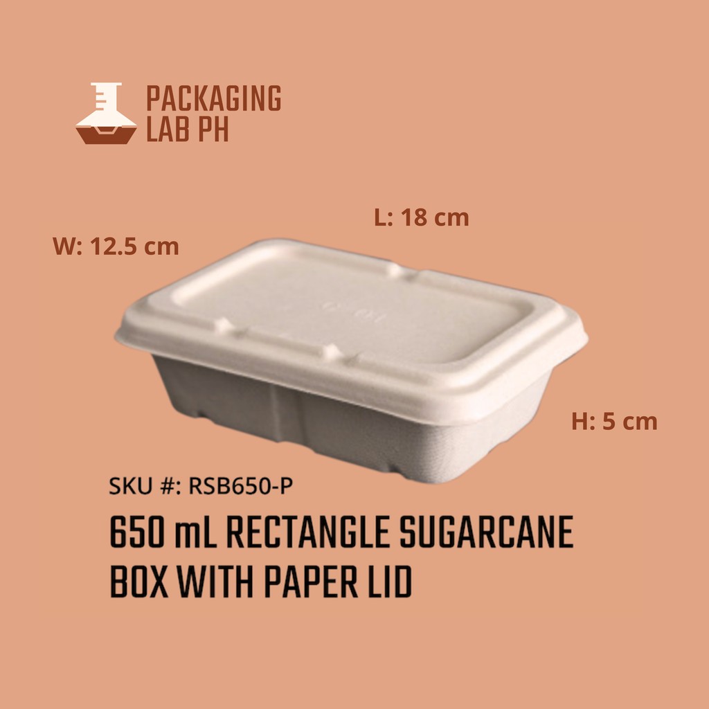 [10pcs] Rectangle Sugarcane Bagasse Boxes Eco-Friendly Containers In ...