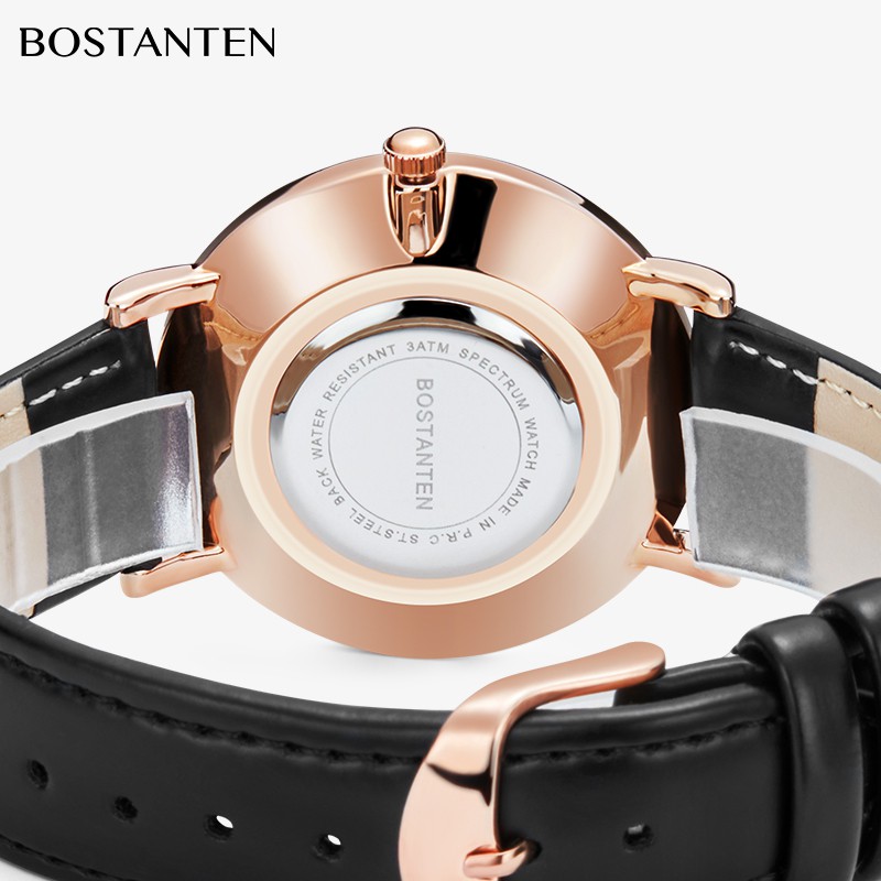 [COD] Bostanten Relo for Men Fashion Ultra Thin Quartz Leather Watch for Men (Free box*1)