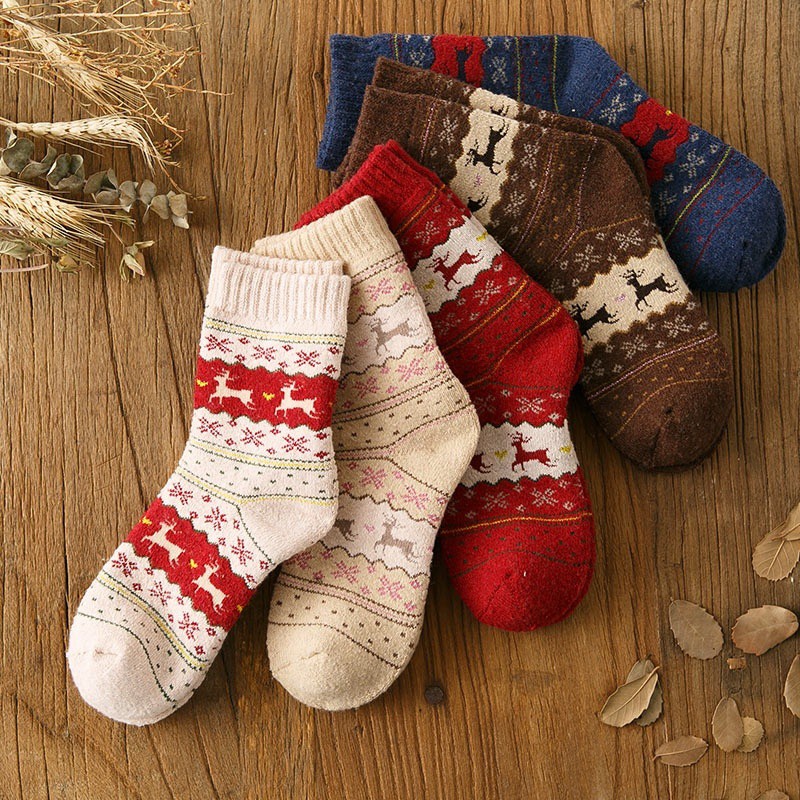 mens fluffy christmas socks