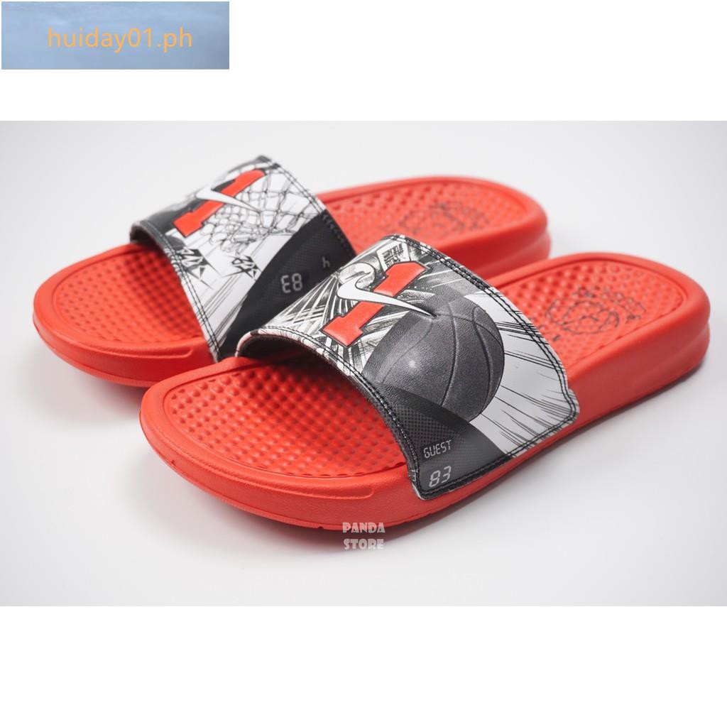 nike slippers black and orange