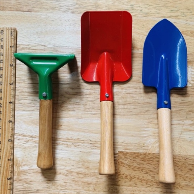 3pc Small Gardening Tools for Kids - Montessori Practical Life Gardening Spade Trowel Fork Shovel