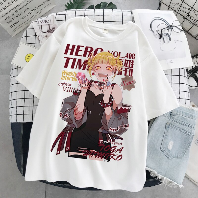 My Hero Academia Harajuku Gothic Summer Anime Chacter Oversized White T ...