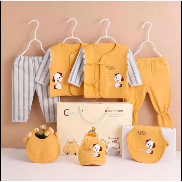 7pcs Set Newborn Baby Clothes Unisex Outfit for Baby Infant Shopee