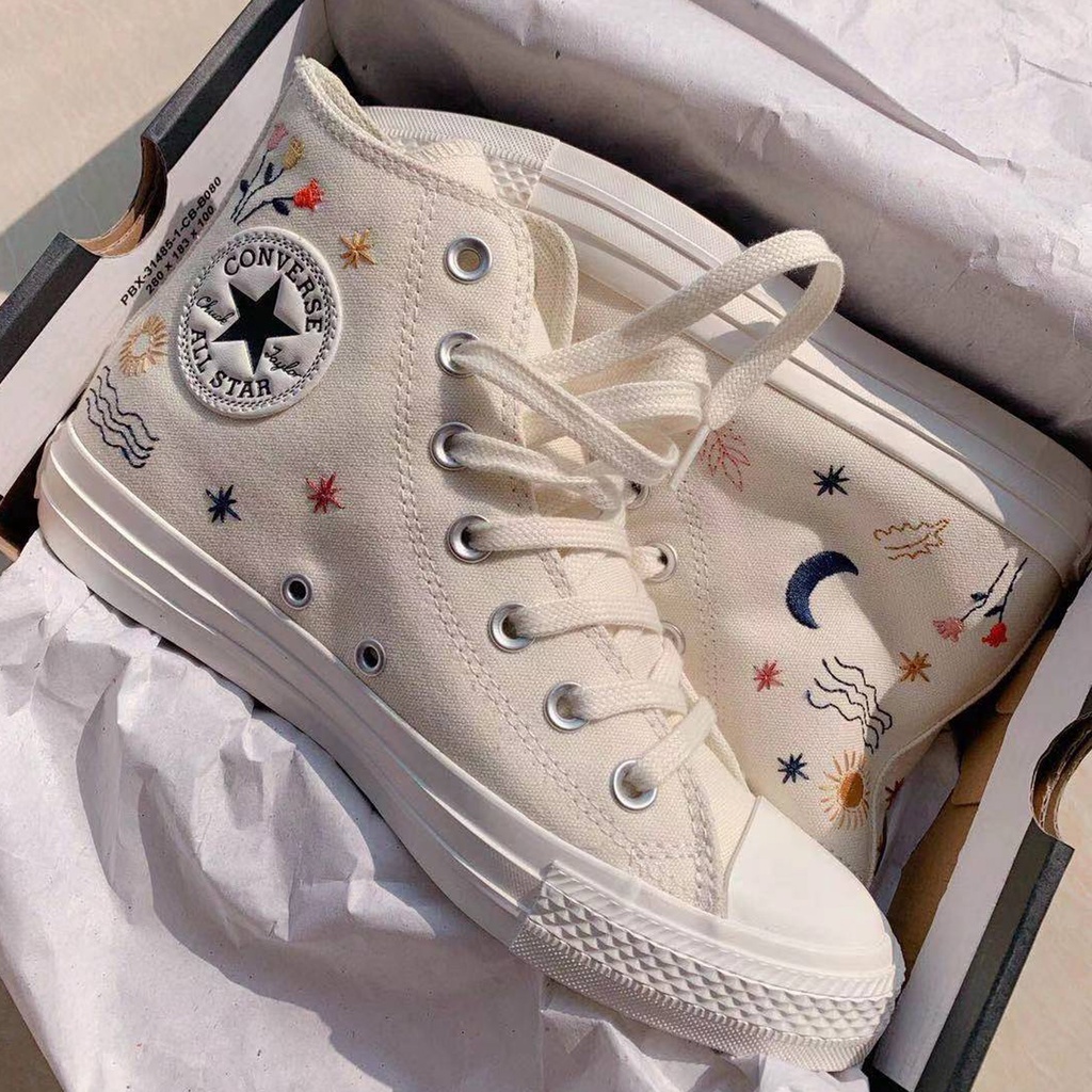 CONVERSE CHUCK TAYLOR ALL STAR Embroidery 1970s Classics Original Authentic  Canvas Shoes Shoelace Student Sneaker Rubber Sole Unisex | Shopee  Philippines