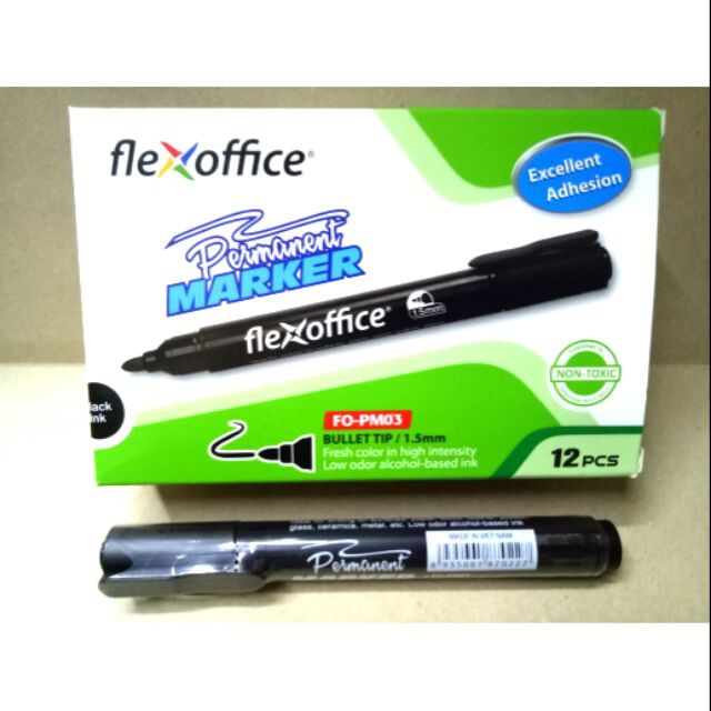 Onmiddellijk Matig esthetisch FLEX MARKER permanent marker and white board marker bullet tip 2.5 mm 12pcs  per box | Shopee Philippines