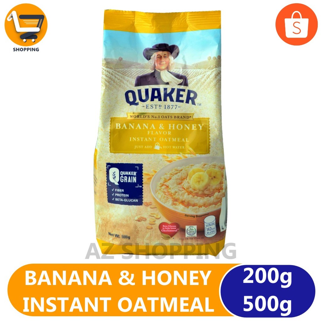 QUAKER BANANA AND HONEY FLAVOR INSTANT OATMEAL 200g / 500g Shopee