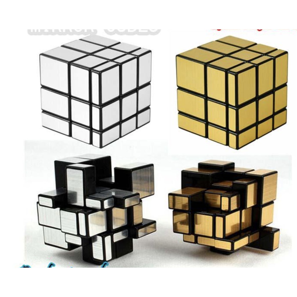 3x3x3 Mirror Rubik's cube gold and silver, easy to turn rubix cube
